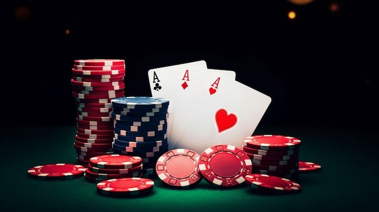 Roulette table with visible wheel and betting layout